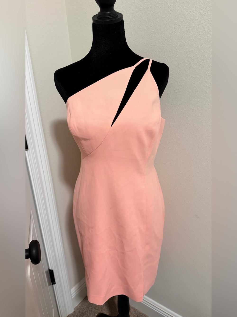 NWT BCBGMaxAzria Blush One-Shoulder Sheath Dress size Medium 8